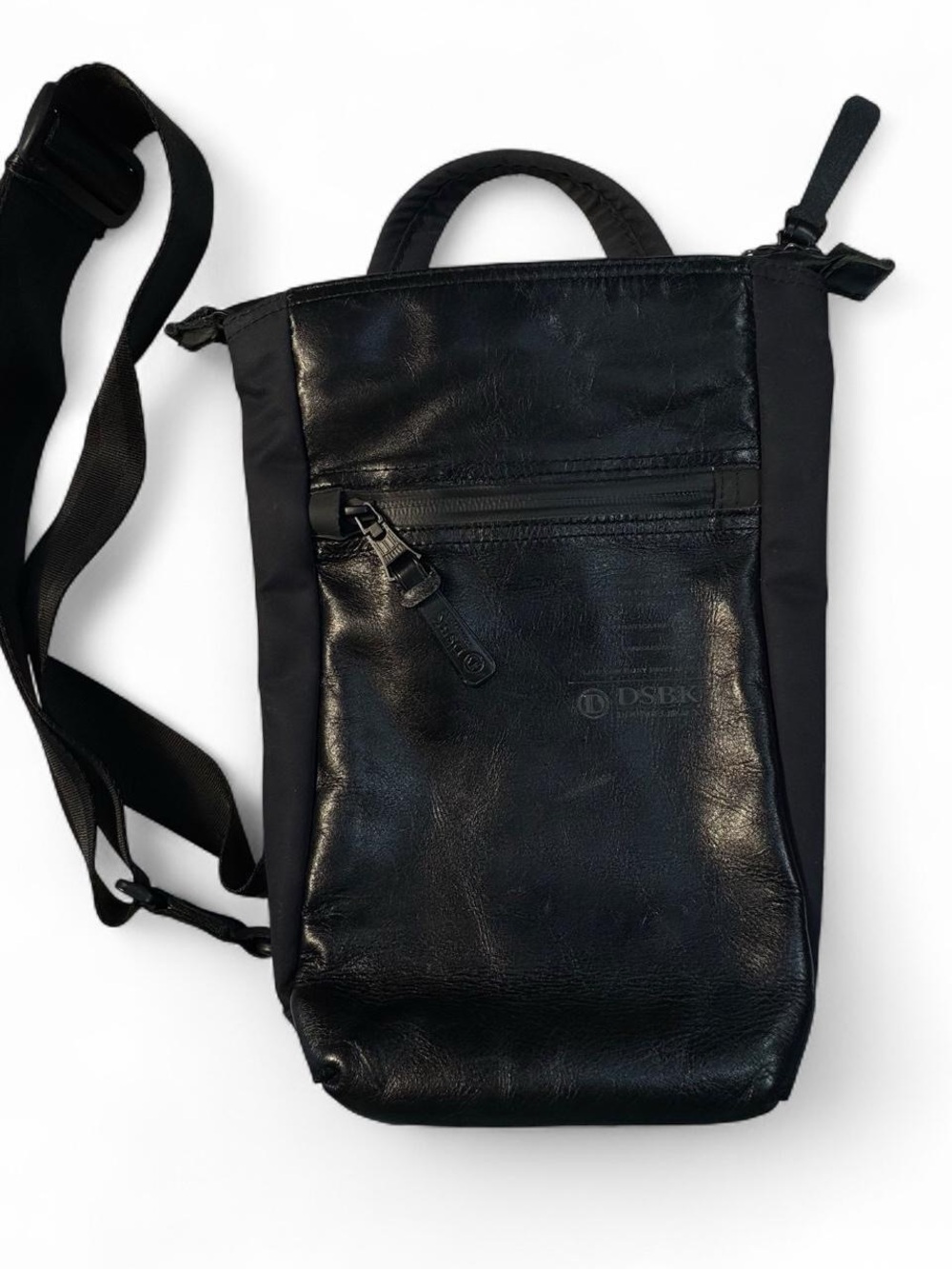 DSBK Doubles Black Harvest Corporation Leather Nylon Crossbody Bag Urban Hip
